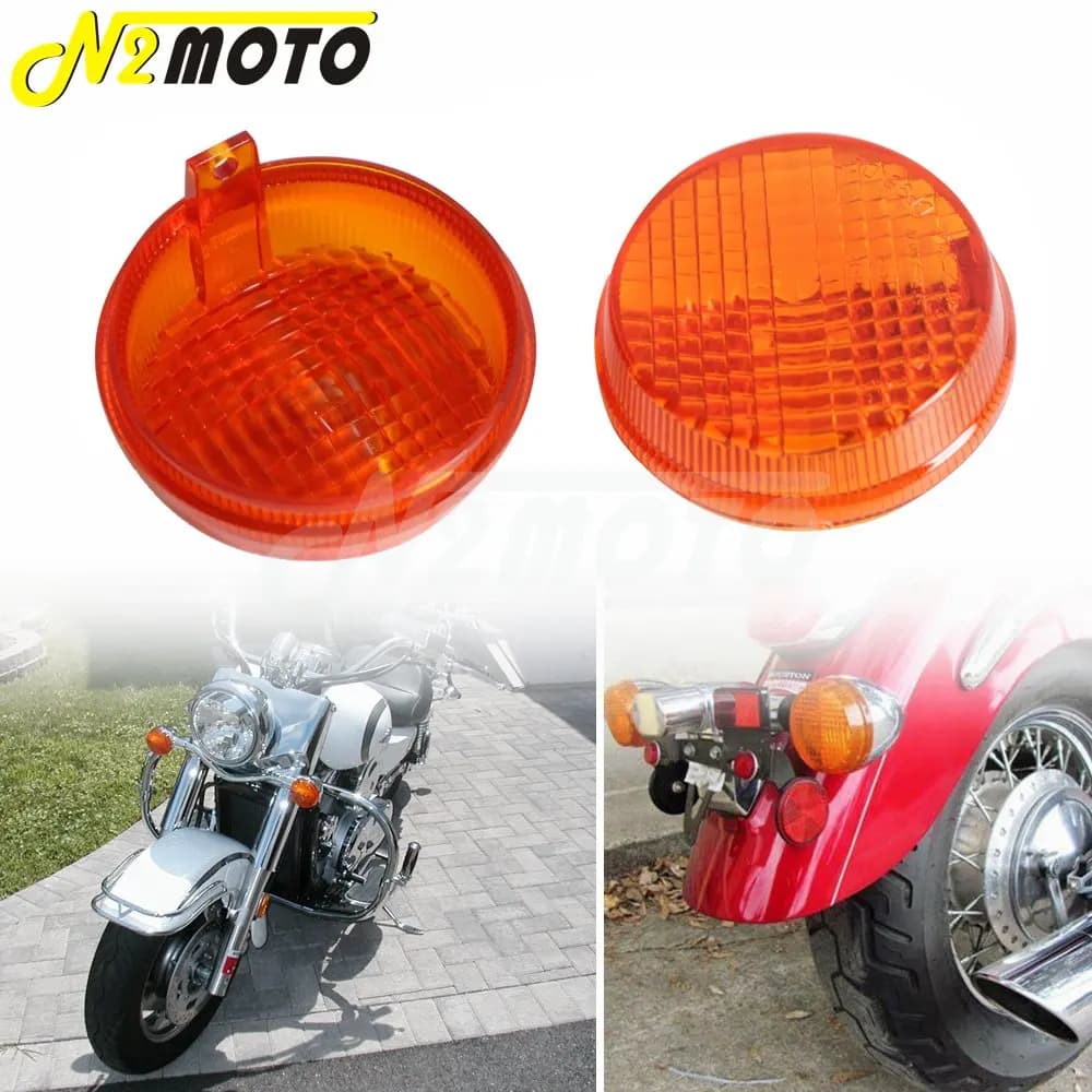 Copertura della luce dell'inidcator della calotta dell'obiettivo dell'indicatore di direzione arancione del motociclo per Honda cruiser Shadow Kawasaki Vulcan 2000 1600 Classic Nomad