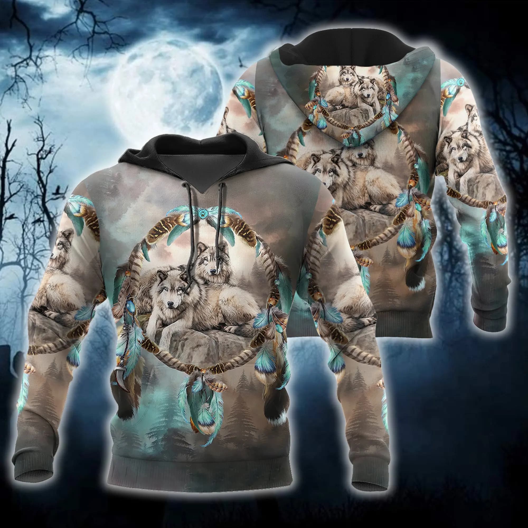 Dreamcatcher Native Wolf 3D Printed Men Women Hoodies Sweatshirt Unisex Streetwear Zipper Pullover Casual Jacket Tracksuits