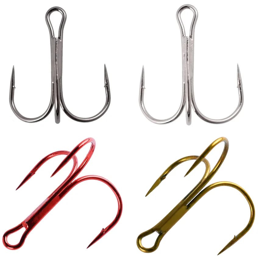 10 pcs/box Treble hooks carbon steel beaded hooks Round bent salt water equipment sea fishing accessories for call
