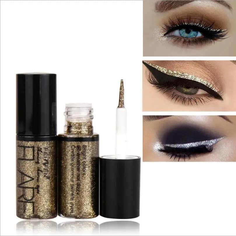 1PC Sexy Portatile 5 Colori Lucido Metallizzato Smoky Eyes Eyeshadow Impermeabile Glitter Eyeliner Liquido Trucco Occhi T0423