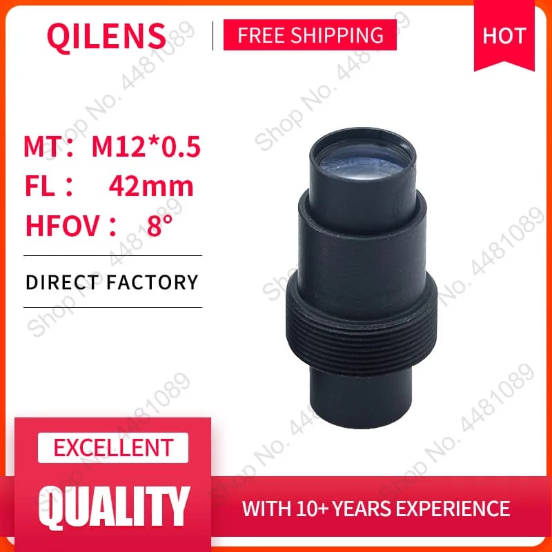 QILENS 2.0 Megapixel HD M12 Mount FL 42mm Board Lens per CCTV telecamera di sicurezza a lunga visualizzazione messa a fuoco manuale