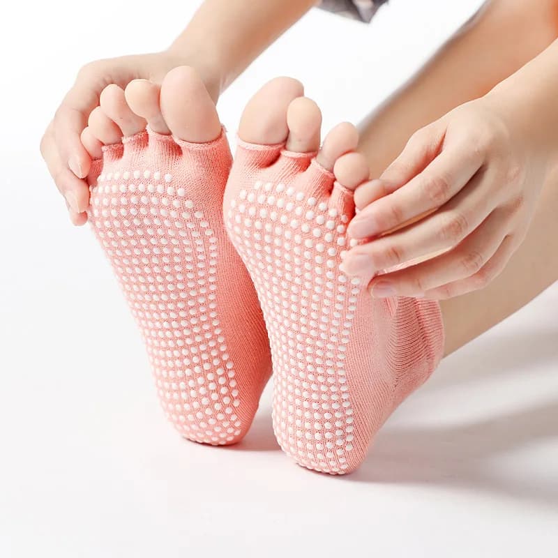 Women Yoga Backless Five Toe Socks Breathable Anti-Slip Sport Pilates Socks Gym Fitness Ballet Slippers Dance Customized