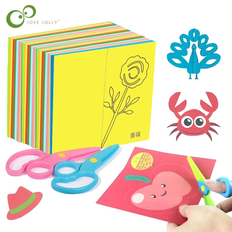 Set per tagliare la carta Abilità per forbici da taglio per carta Libro da taglio per attività Kit di giocattoli artigianali per bambini in età prescolare con forbici per bambini
