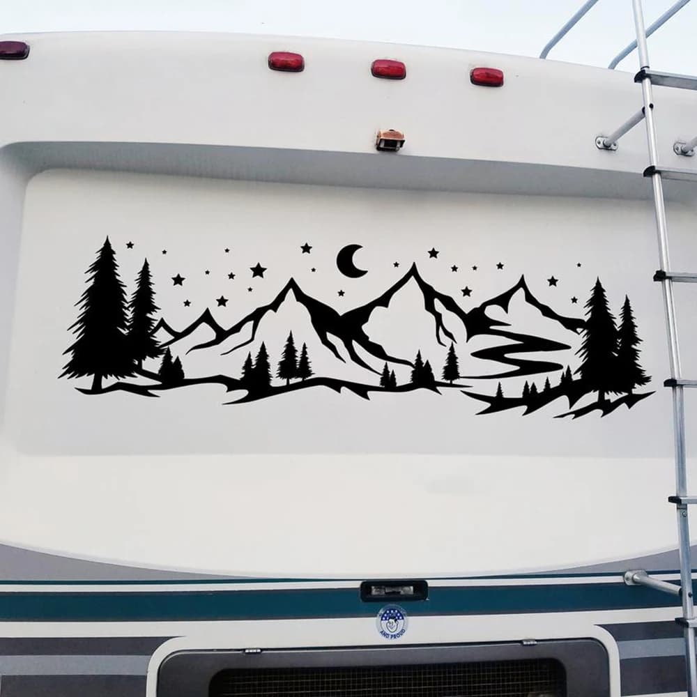 Camping RV Moon Star Mountain Wall Sticker esplora Travel Trailer Camper SUV Camper 4x4 Offroad Wall Decal Vinyl Home Decor