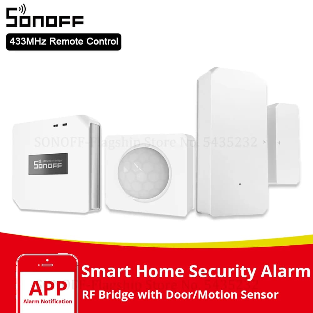 Itead SONOFF RF Bridge 433 MHz Wireless Wifi Telecomando PIR3 Sensore di movimento DW2 Sensore per porte e finestre per l'automazione domestica intelligente