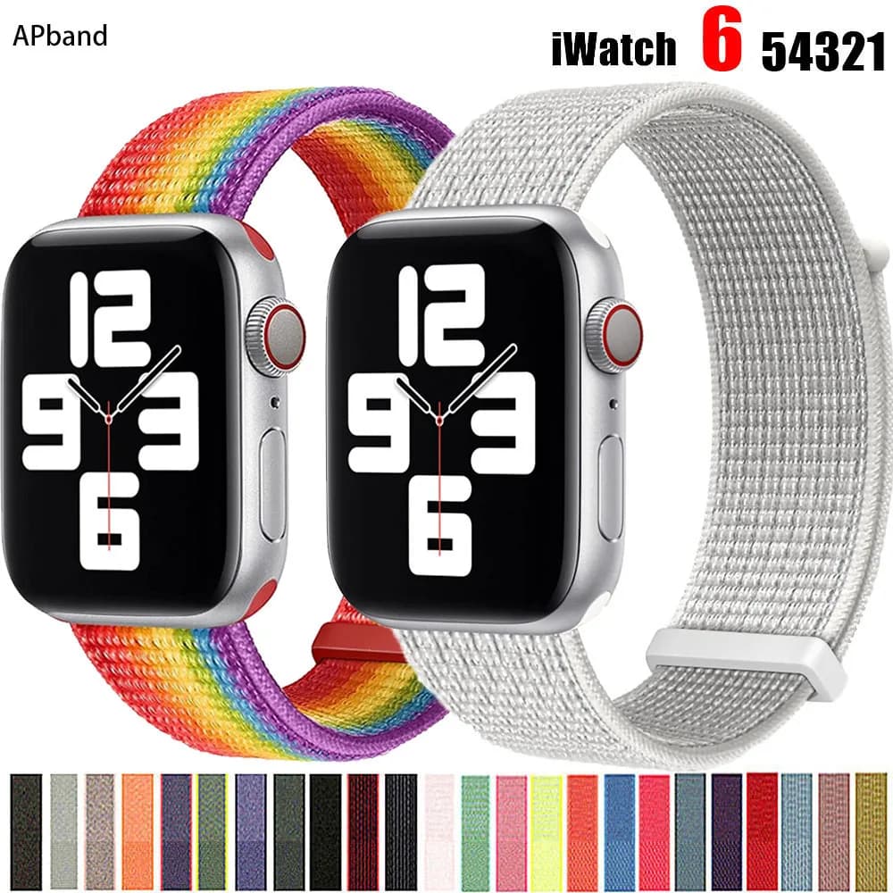 Cinturino in nylon per cinturino apple watch 44mm 40mm 42mm 38mm 40 44 mm Accessorio smartwatch Bracciale Solo Loop iWatch serie 3 4 5 6 7 se