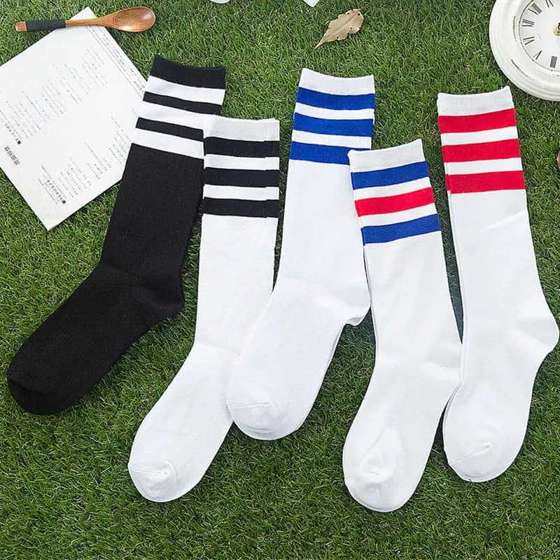 New Men/Women 3 Three Stripes Cotton Socks Retro Old School Hiphop Skate Long Short Meias Harajuku White Black Winter Cool