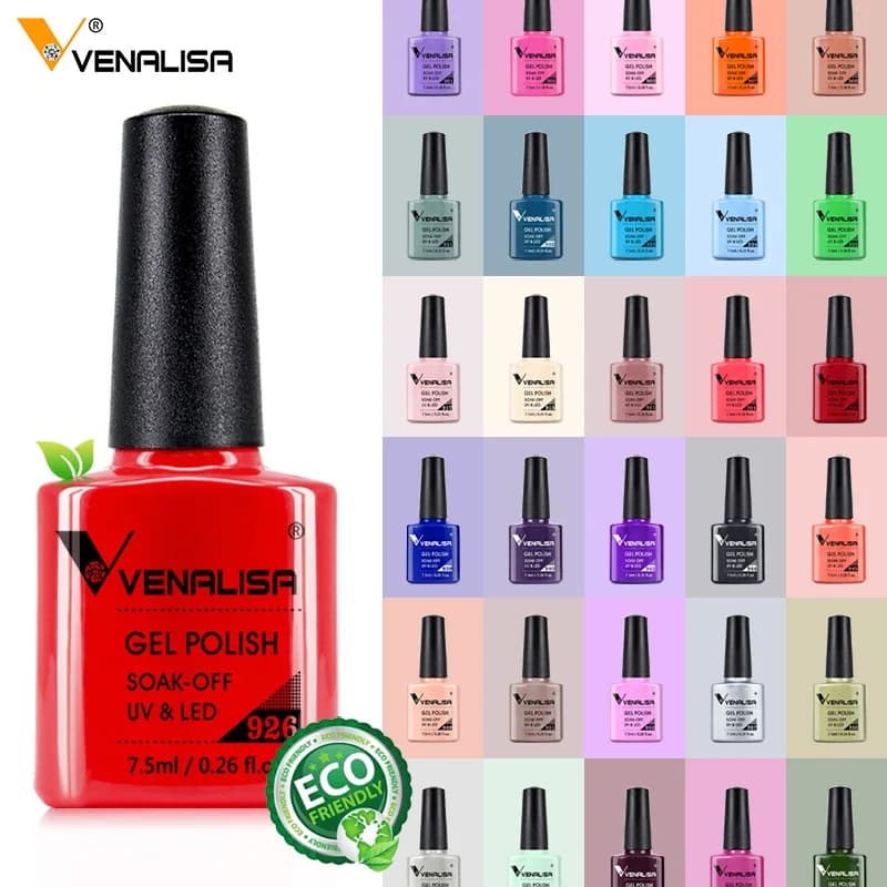 Venalisa Smalto per unghie Gel a copertura totale Colore Beatuiful Glitter Colore Top Coat temperato opaco Soak Off Smalto Gel per unghie Manicure