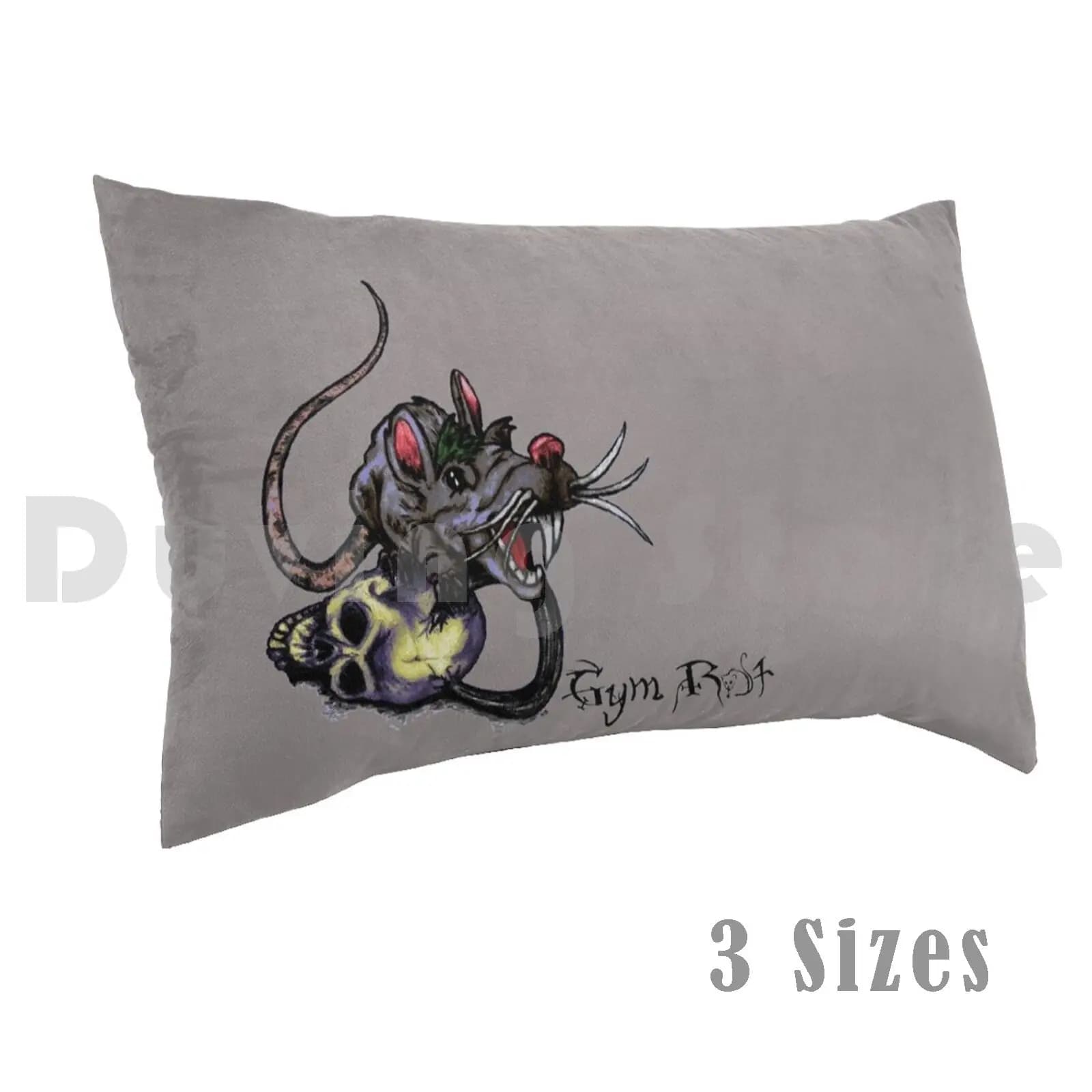 Gym cut with pillow with skull Kettlebell printed 50x75 balancer gym rat workout in gym Powerlifter Strongman