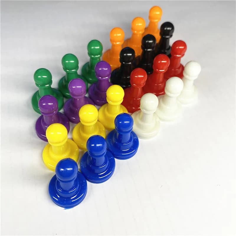 32 Pezzi Pezzi degli Scacchi Pawn in Plastica per Giochi da Tavolo Confezione Integratore, Componenti, Pennarelli da Tavolo, Arti e Artigianato 8 Colori