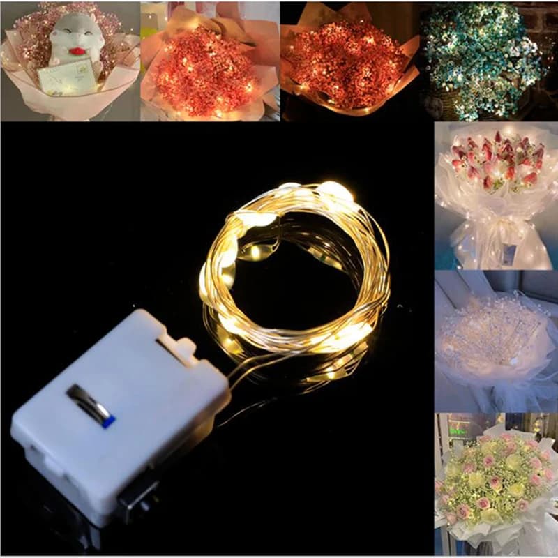 Luci a corda per decorazioni natalizie alimentate a batteria 3 modalità per le vacanze RGB Coloful Fairy Light per la striscia luminosa per bottiglie in filo di rame