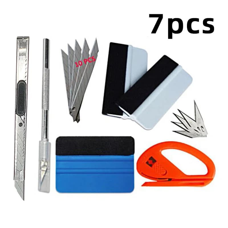 7 Pcs Car Vinyl Tint Film Wrapping feltro tergipavimento Cutter installazione Kit di strumenti adesivo automatico feltro tergipavimento raschietto Snitty