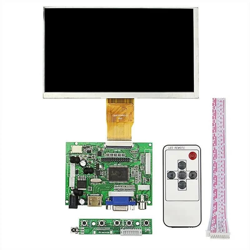 VGA monitor screen with 9 inch and 9" TFT LCD display + remote control for Raspberry Pi 3B 4+ 50 pin TTL