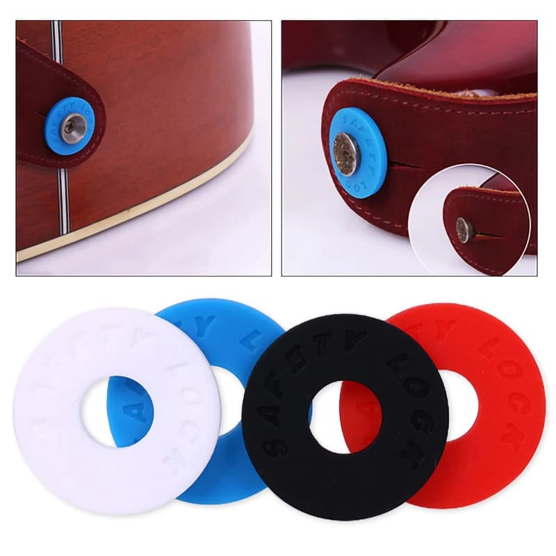 4 pcs guitar shoulder locks silica gel protection for safety block for low ukulele accessories for classical acoustic electric guitar