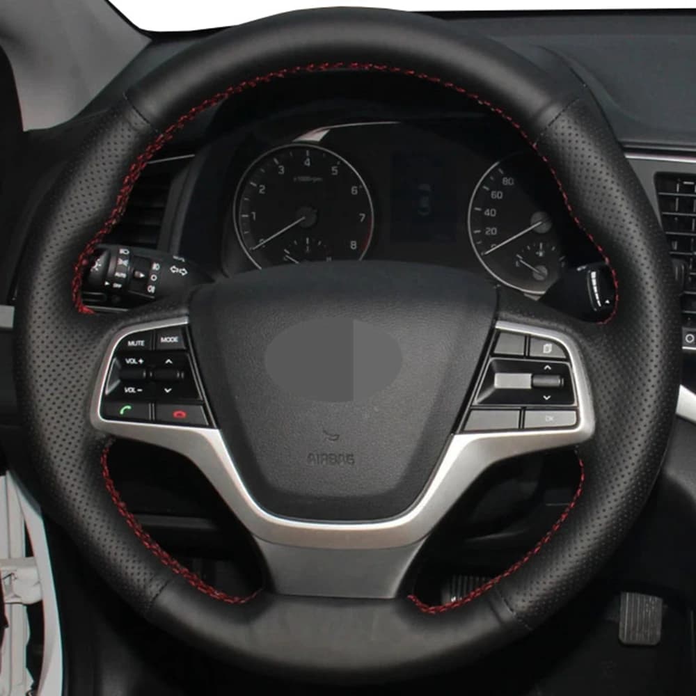 DIY black faux leather car accessories for Hyundai Solaris Elantra 4 2016-2017 Accent 2018 2020