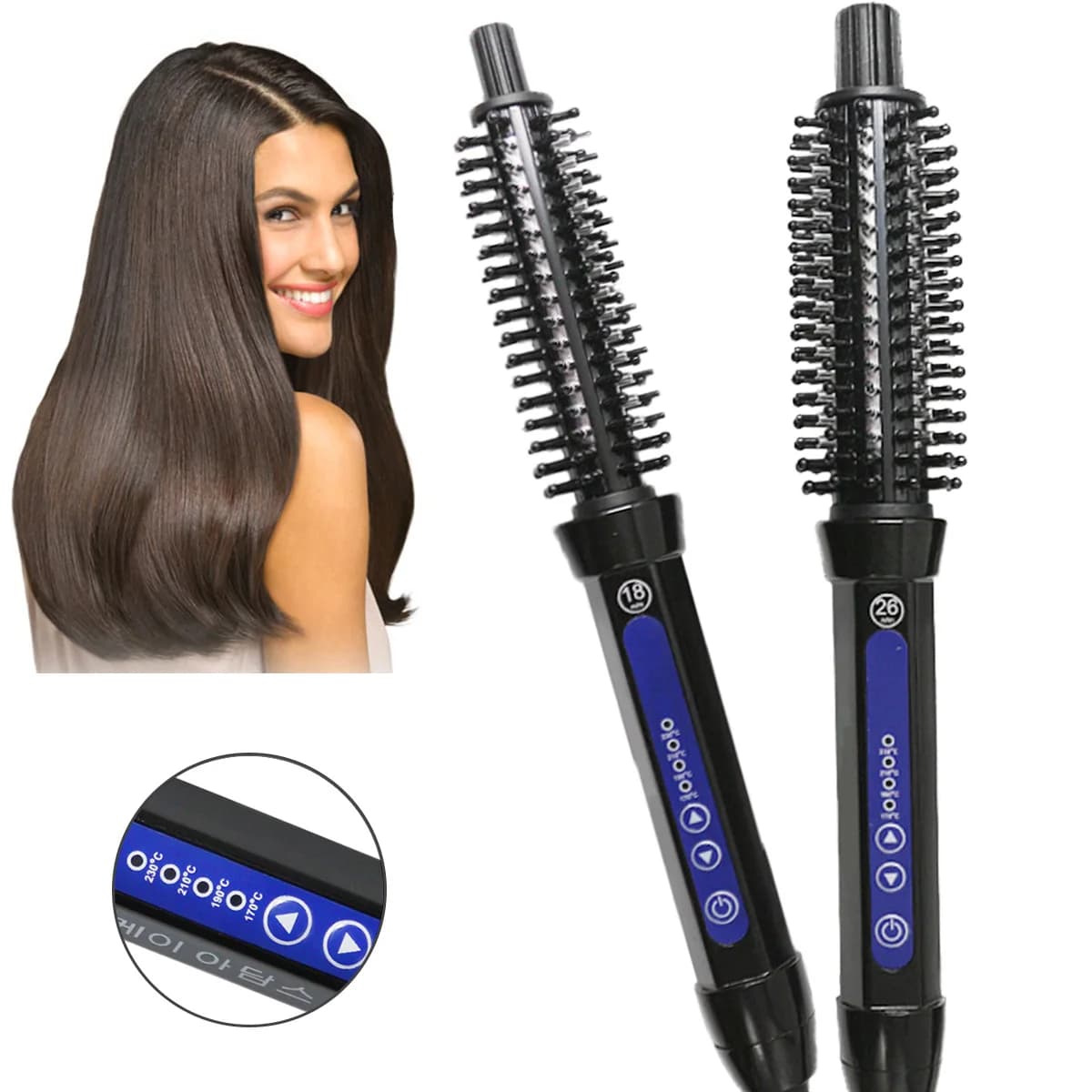 2 In 1 hair curler Professional ceramic comb hot electrical brush for multifunction hair curler tool for Styling iron curler
