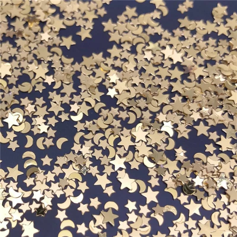 30 g/lotto 3mm luna stelle allentate Paillettes Glitter Paillettes per il mestiere del chiodo fai da te, mestiere che fa, decorazione di cerimonia nuziale confetti all'ingrosso