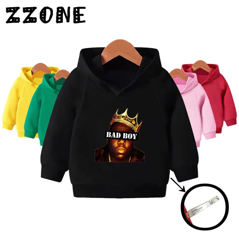 Bambini Notorious Big Print felpe con cappuccio bambini Biggie Smalls felpe Pullover per bambini top autunno ragazze ragazzi vestiti, KMT456
