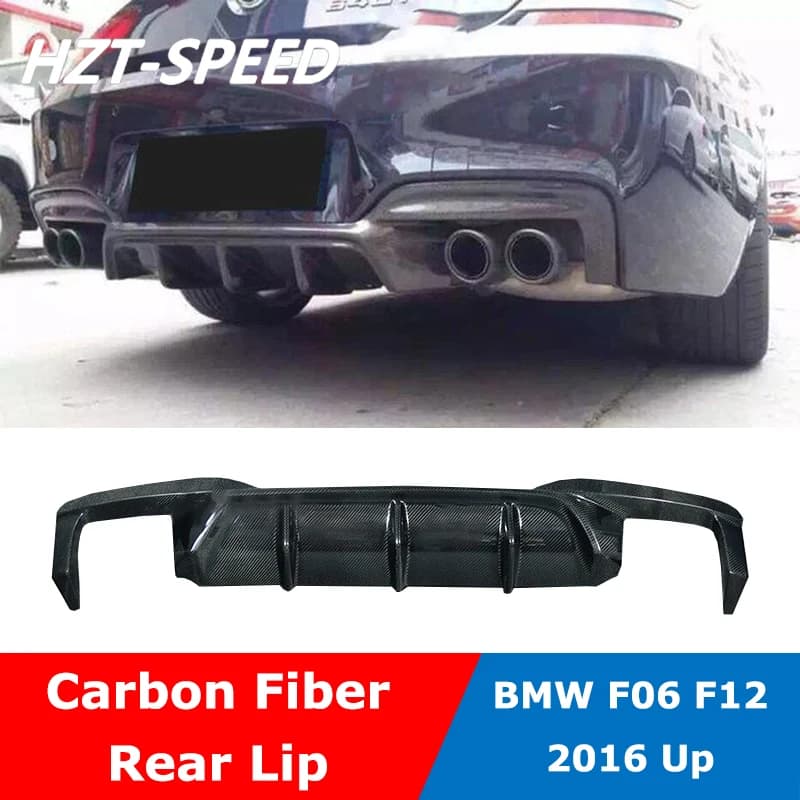 MP Type Carbon Fiber Rear Bumper Lip Diffuser For BMW 6 Series F06 F12 640 650 MT Modify 2016 Up