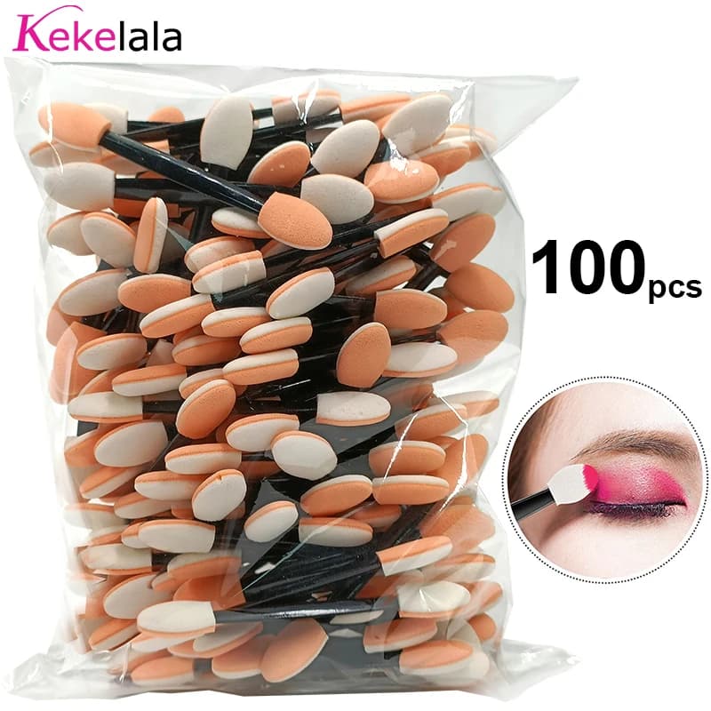 100 pcs/bag small portable applicators for shadings in mass double sponge shadow brush makeup mini tools wholesale