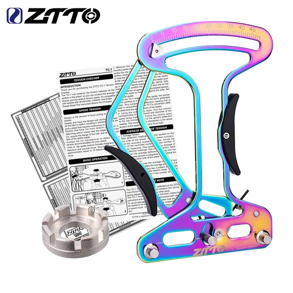 Misuratore di Tensione Raggi Bici ZTTO Oil Slick di Precisione Calibrato, Strumento per Centrare Ruote in Lega di Alluminio CNC per Bici da Corsa e MTB
