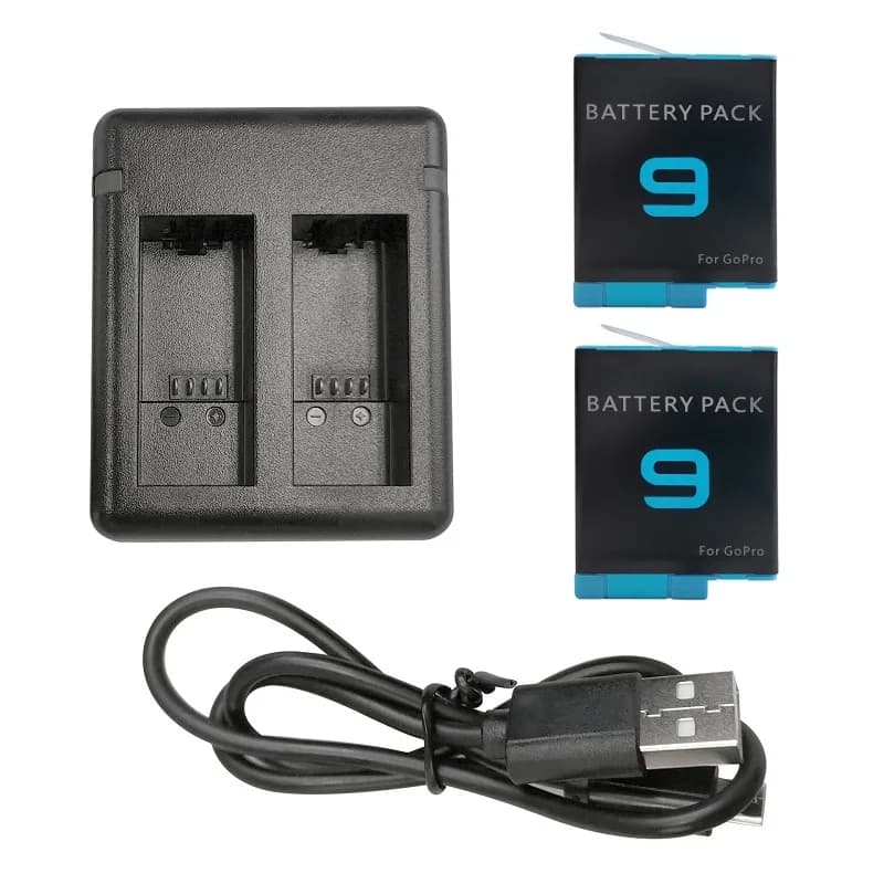 LCD screen charger for GoPro Hero 9/12 11 10 Charger Camera accessories Fully decoded battery 3 slot Double charging