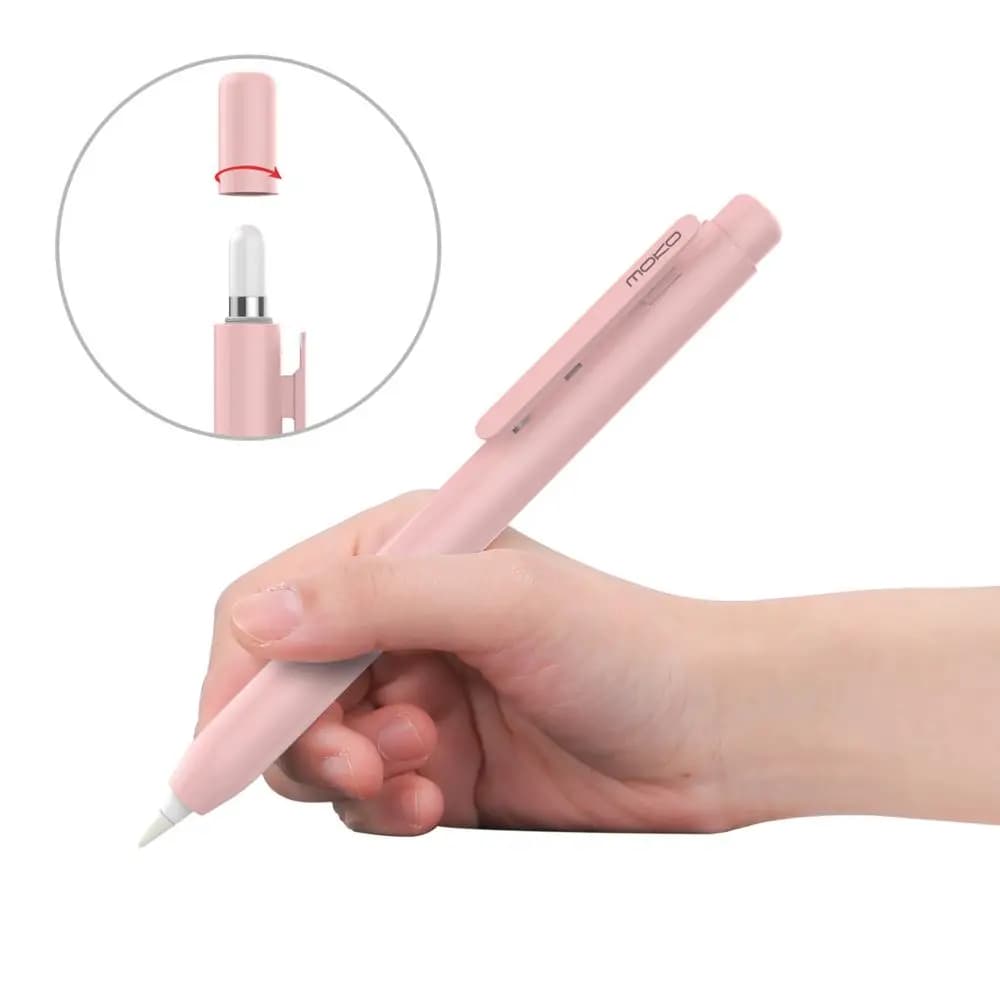Custodia protettiva Moko per Apple Pencil, portamatite con Clip incorporata, protezione della punta retrattile, bottone a molla, cappuccio a Clip