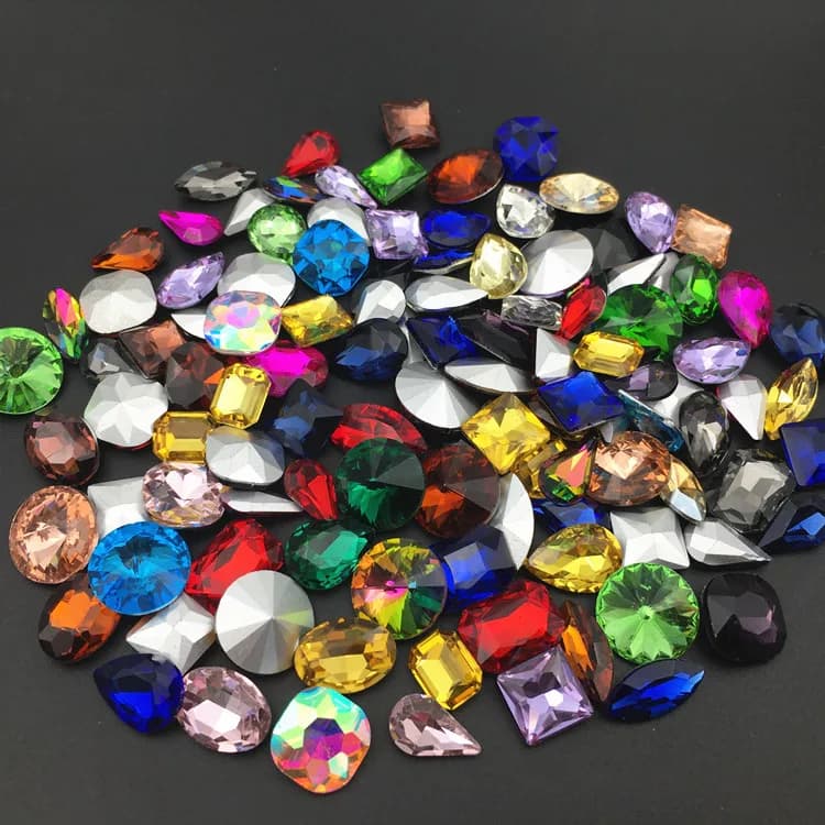 Caldo pointback pietra operato di pietra di colori della miscela forme dimensioni 30pcs Colla sul rhinestone perline artigianato fai da te trim