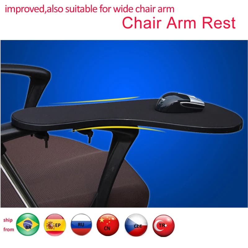 DL-K20 XL Size Chair Arm Rest Mouse Pad Chair Arm Clamping Wrist Support 480*230mm Elbow Rest With Non-slip Mouse Mat K020
