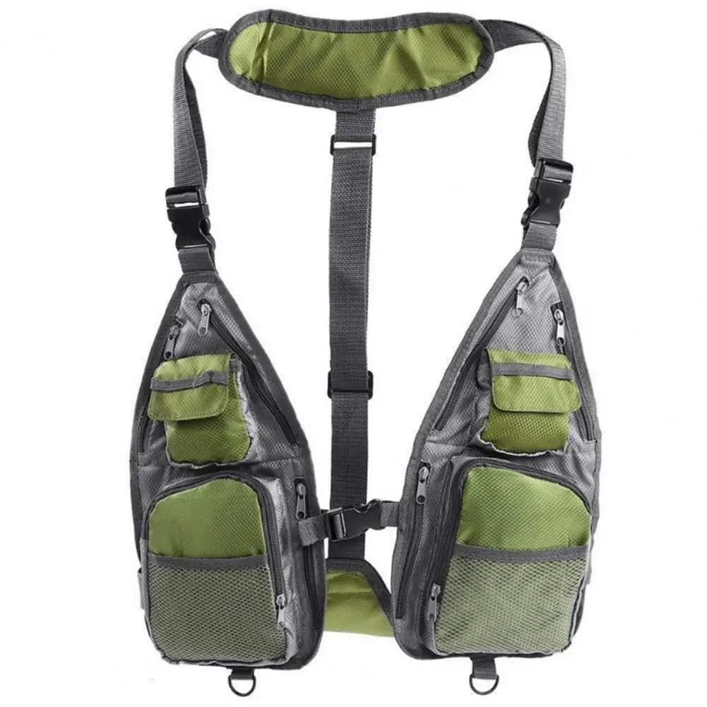 Gilet da pesca in rete gilet da pesca leggero con tasche laterali aperti gilet da traina multiuso morbido e traspirante di alta qualità