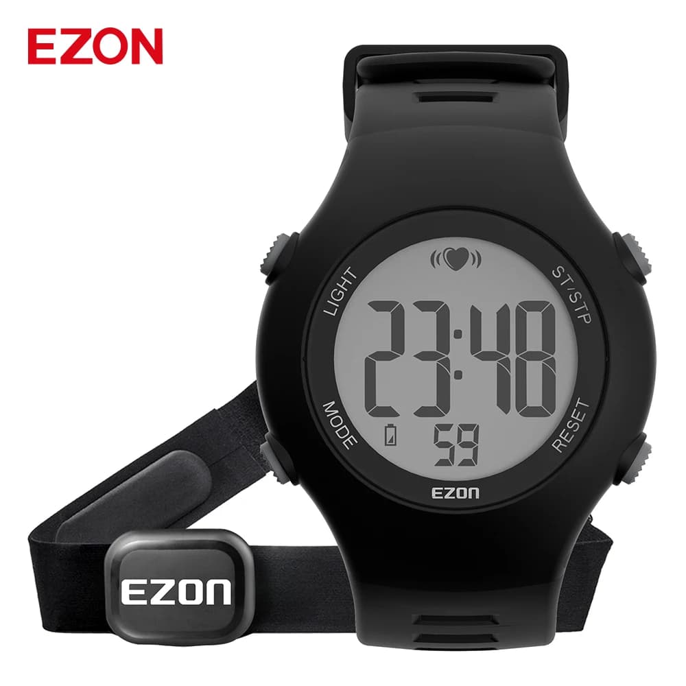 EZON Cardiofrequenzimetro T037 Outdoor racing watch with chest strap, heart rate monitor, chronograph, alarm for man/woman