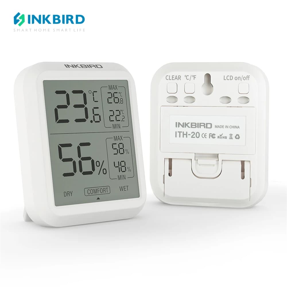 INKBIRD Digital thermometer and hygrometer ITH-20 Monitor for instant reading temperature humidity meter for interior/external 2.8 inch