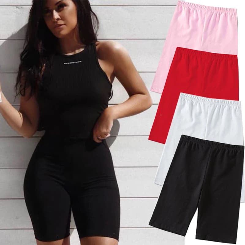 2020 Summer Fashion Shorts Women's Cycling Shorts Sexy Fitness Korean Casual Shorts 4 Colors Athleisure Cycling Shorts S-XL