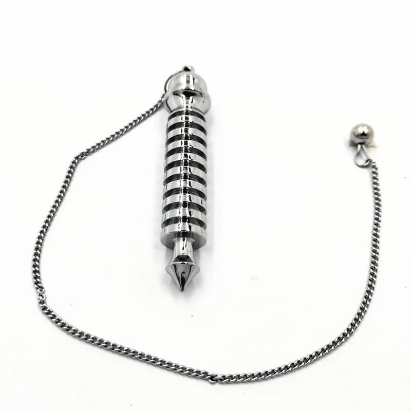 Pendolo per dirabdoma decantazione Reiki guarigione spirituale Wicca donna uomo amuleto forma a vite Pendule radiantina fascino in metallo gioiello
