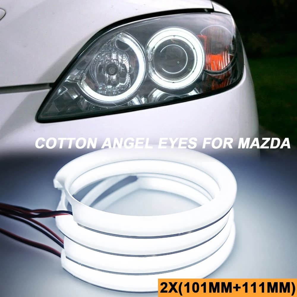4 pezzi faro LED bianco per Mazda 3 BK 2003 2004 2005 2006 2007 2008 kit anelli Halo Angel Eyes