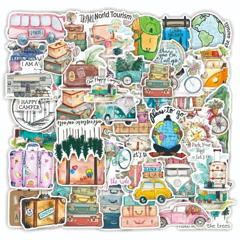 10/30/50 pezzi adesivi da viaggio per le vacanze dei cartoni animati per valigia skateboard laptop bagagli telefono car styling decalcomania fai da te pegatinas
