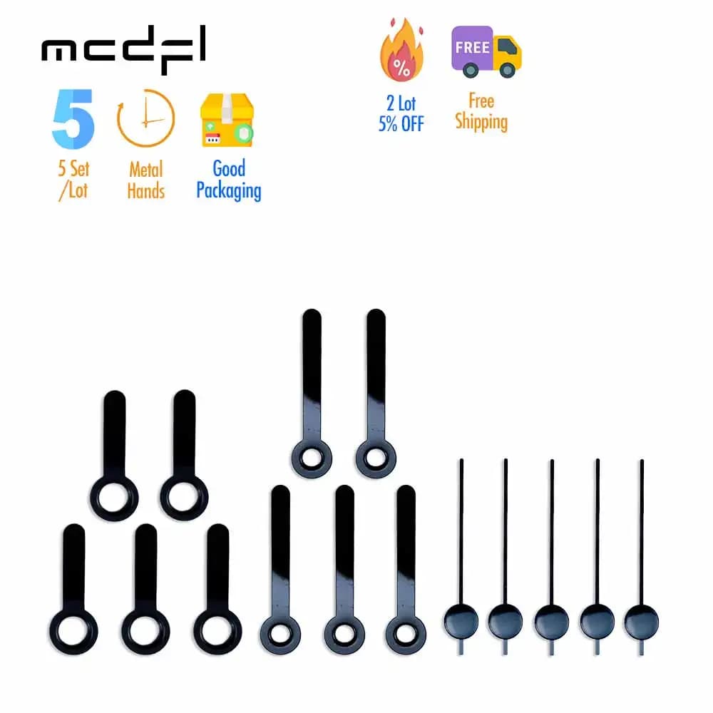 MCDFL Short Watch Hands Black DIY Clock Mechanism for Wall Clock Small Desk Bedroom Alarm for Kids Decorating Table Art