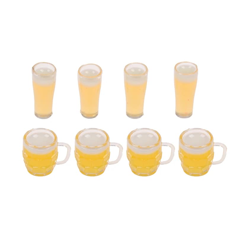 4 pezzi giocattoli per casa delle bambole 1/12 miniatura scena modello scala casa delle bambole accessori per mobili Mini tazza di birra tazza giocattoli per bambini