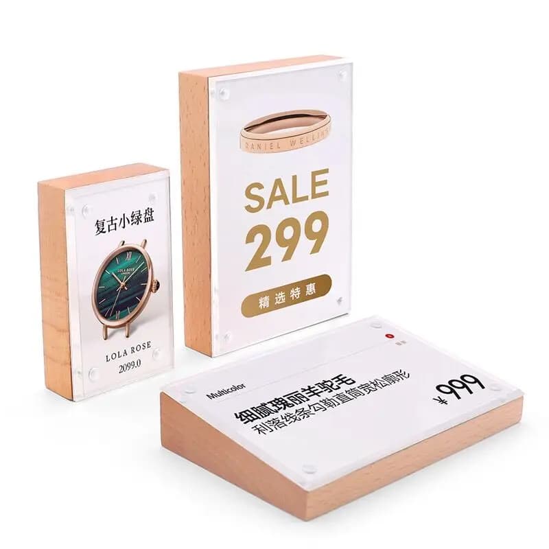 88x54mm Acrylic Board Sign Holder Children Photo Display Frame Magnetic Label for Product Price Card