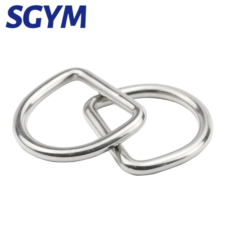 Anello a D in acciaio inossidabile 304 lucido saldato 30 40 50 60mm Larghezza sottile 6 8mm Collari per cani/animali domestici Accessori con fibbia Hardware marino