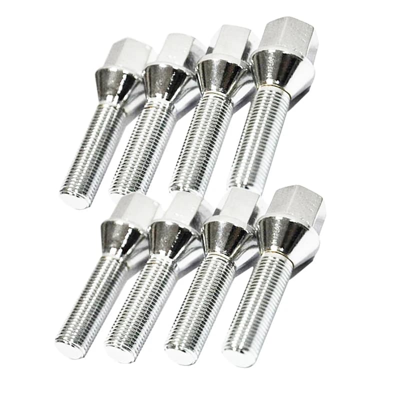 10PCS Auto In Lega Dado Ruota Bulloni Vite Per BMW Benz VW Golf Lunghezza Filettatura 28/35/40/45/50mm M14x1.5 14x1.25 12x1.5 12x1.25