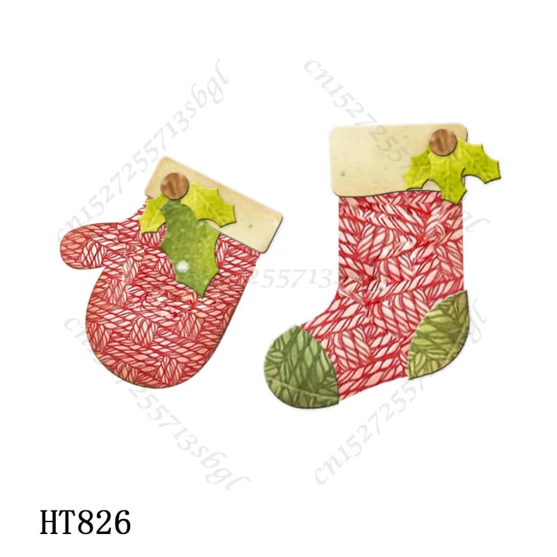 Christmas gloves and socks Cutting dies - HT826 Suitable For Common Die Cutting Machines On The Market.