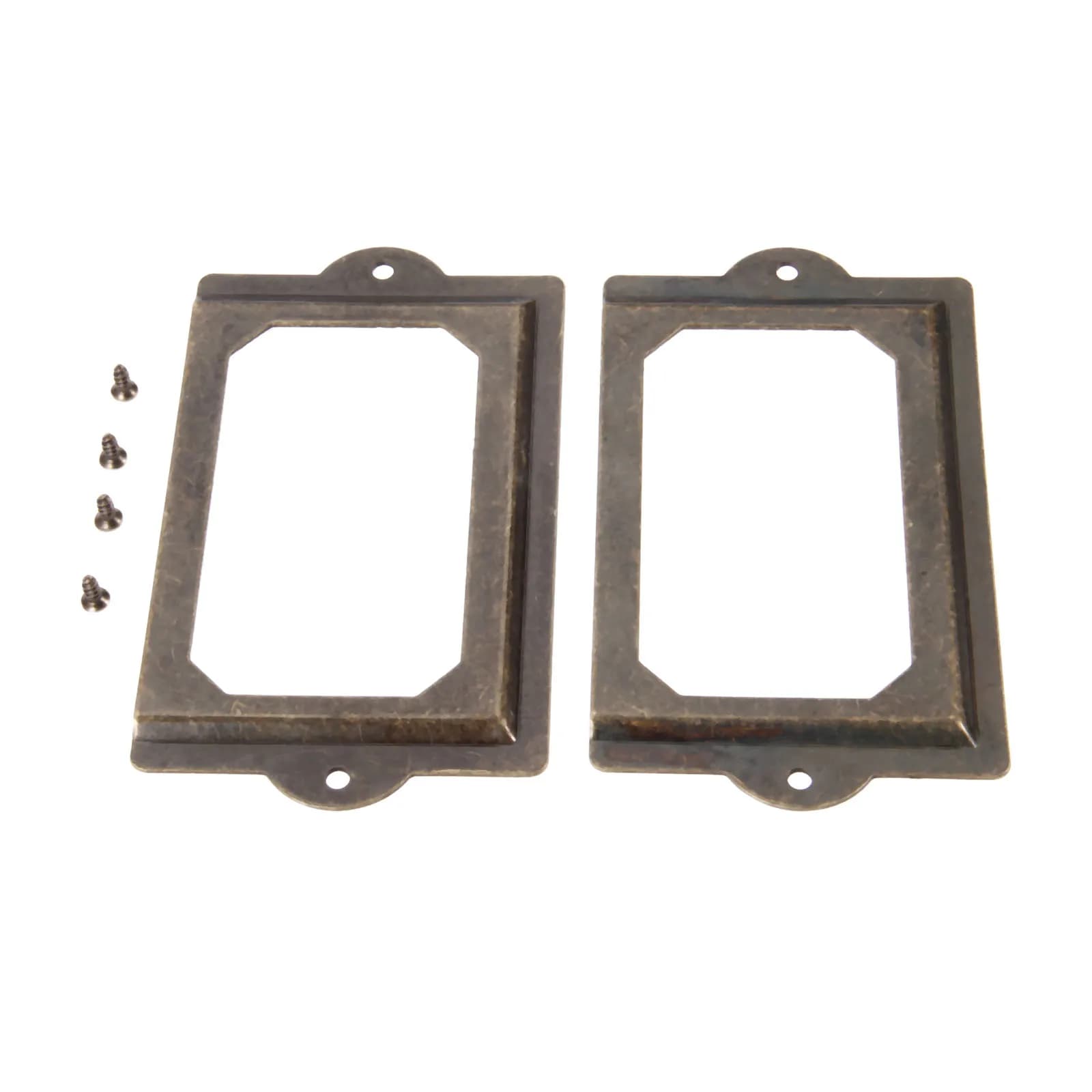 2 pz antico Shell maniglione per mobili armadio etichetta Tag tirare maniglia titolare della carta manopole porta mobili Hardware 125x69mm