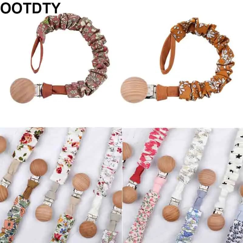 Del Cotone del bambino Ciuccio Catena di Legno di Faggio Ciuccio Clip di Bambino Dentizione Giocattoli Supporto Per Capezzoli Del Bambino Massaggiagengive