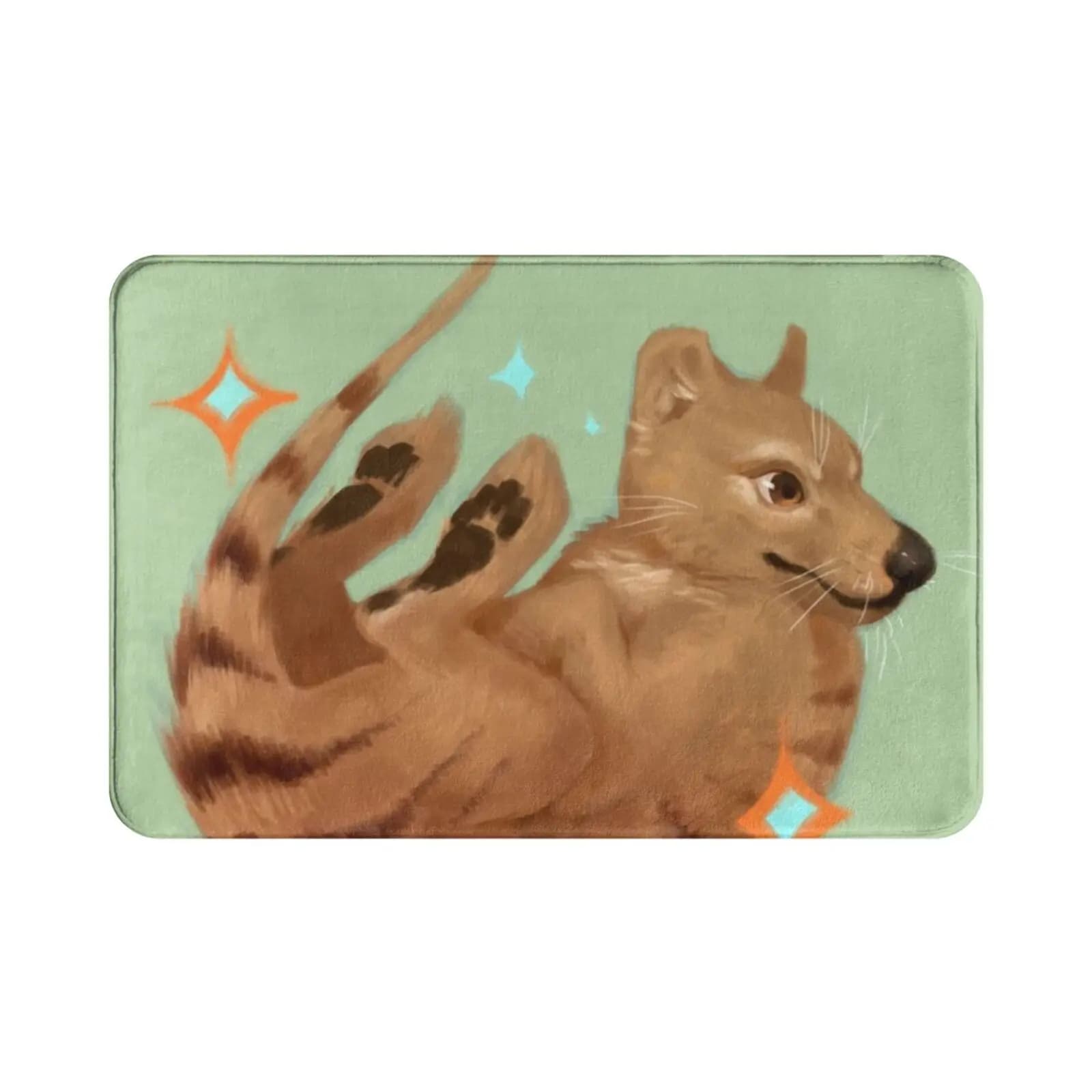 Thylacine Joey Tappeto Tappetino Tappeto Cuscino Morbido antiscivolo Thylacine Tasmania Tigre Joey Marsupial Sparkle Cryptid