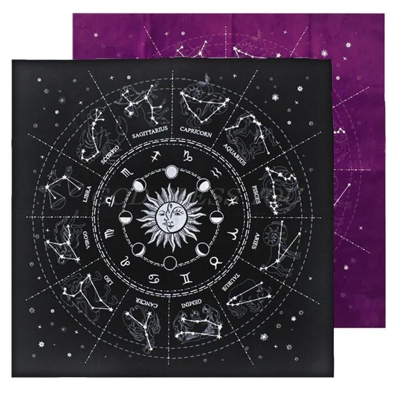 12 costellazioni tovaglia di tarocchi tovaglia di velluto rivelazione panno da gioco gioco da tavolo fortuna astrologia oracolo Pad di carta nave di caduta
