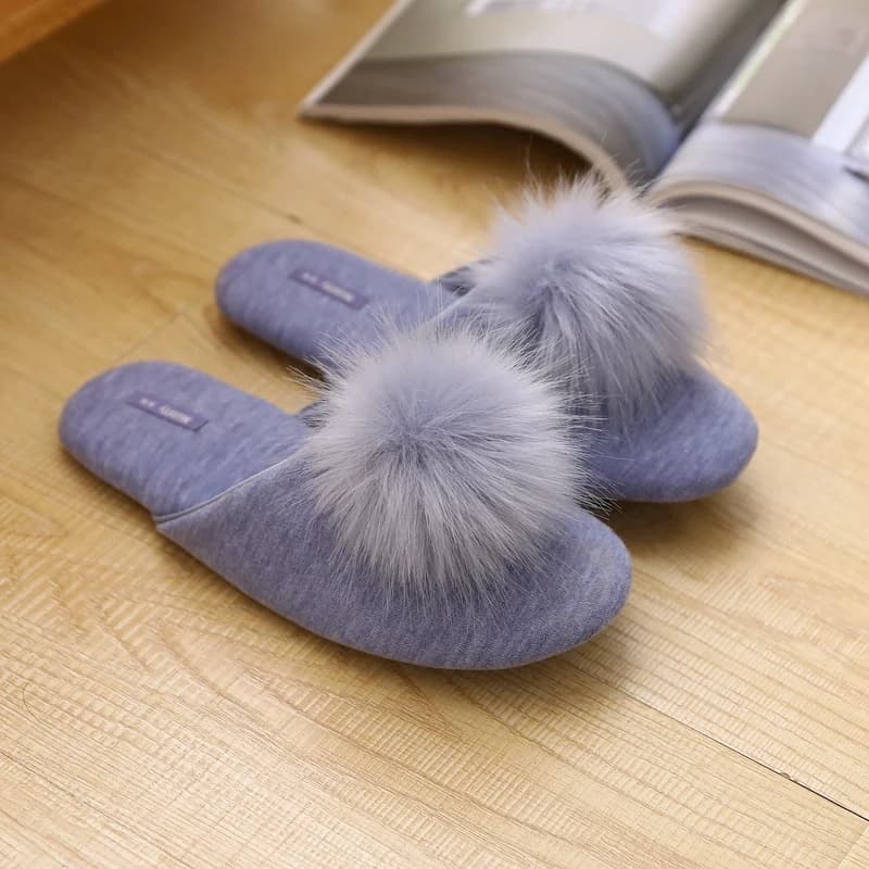 Primavera autunno donna moda peluche palla casa pantofola donna calda corta pelosa Comfort donna donna scarpe con fondo morbido