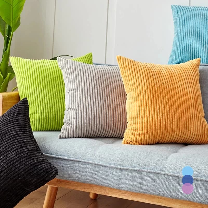 Pillow Lining Velvet cushion cover 45x45 cm for living room sofa Decorative velvet cushions ribbed decorations for Nordic house Housse De Coussin