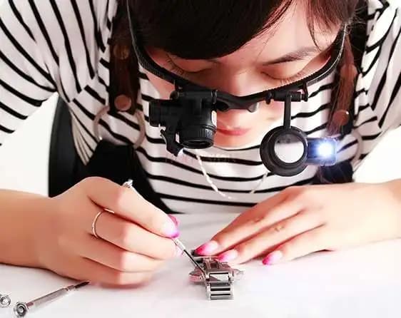 Lente d'ingrandimento per manutenzione tipo occhiali led con luce ispezione oculare binoculare Circuito elettronico per gioielli tempi chiari