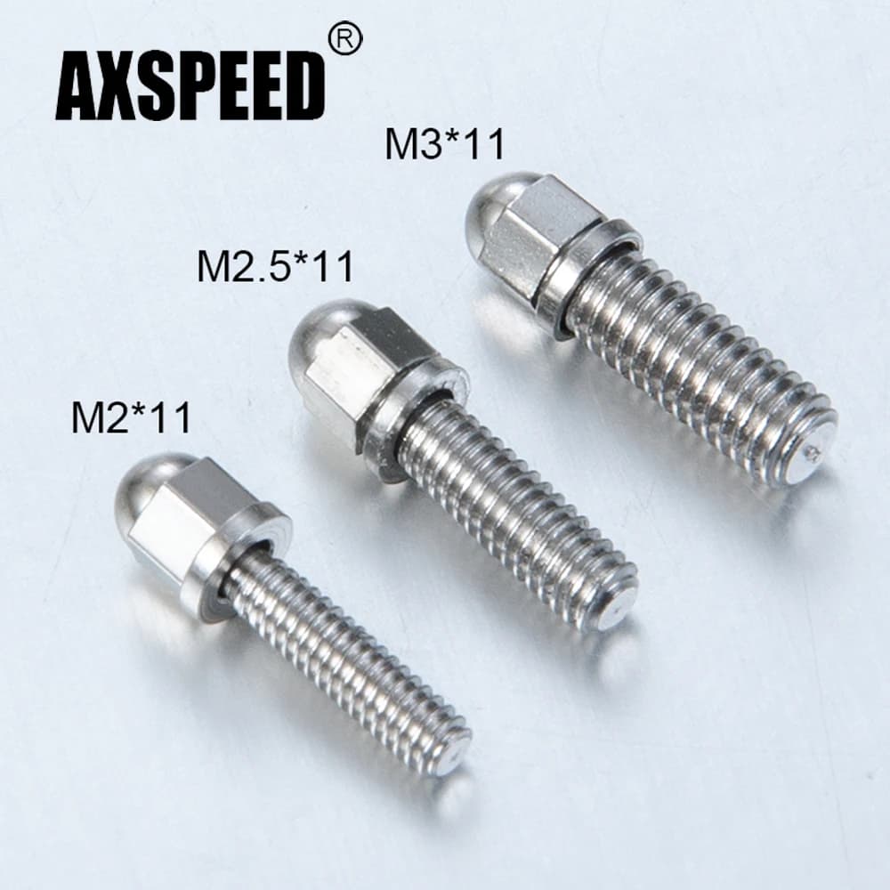 AXSPEED 10Pcs Metal M2/M2.5/M3 Ball Head Hex Screws & Tool for Axial SCX10 1/10 RC Crawler Car Truck Upgrade Parts Accessories